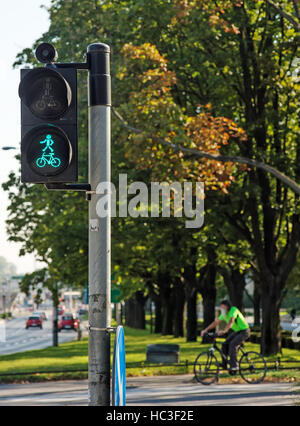 traffic lights for cyclists in eastern Europe. Wroclaw, Poland Stock Photo