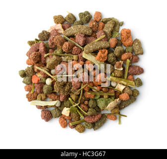 Top view of complete rodents feed isolated on  white Stock Photo