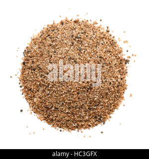 Top view of sand heap isolated on white Stock Photo