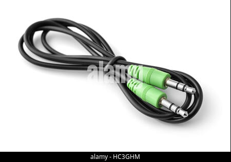 Audio cable isolated on white Stock Photo