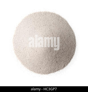 Top view of white silica sand isolated on white Stock Photo