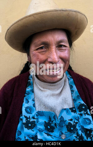 Peru, An old Indigenous Indian lady at Cusco, Peru Stock Photo