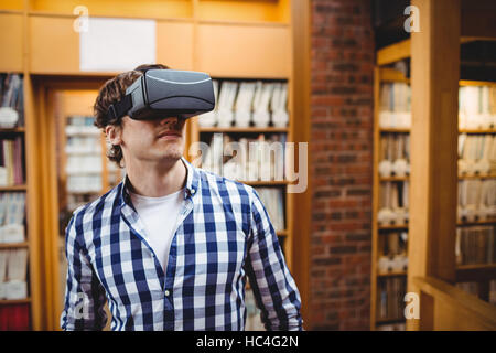 Student using virtual reality headset Stock Photo