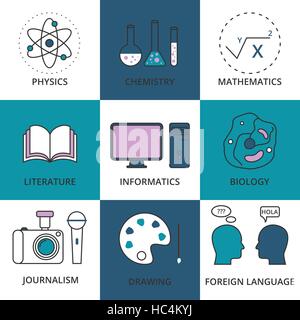 Stock Vector Linear icon school lessons Stock Vector