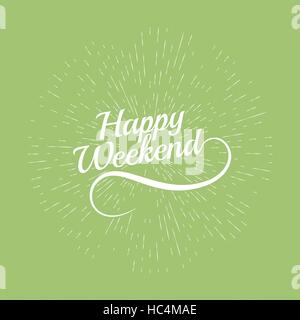 hello Weekend. Poster Stock Vector