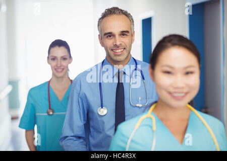 Portrait smiling doctor and nurses Stock Photo