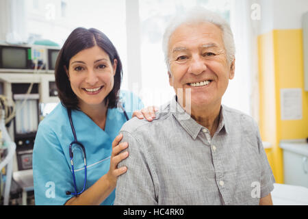 Portrait of a female doctor and patient Stock Photo