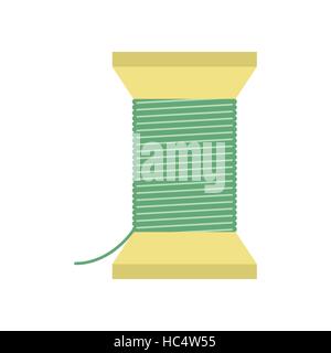 Thread bobbin flat icon Stock Vector