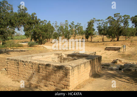 Israel, Negev, the Water Wells road in Beeri forest, a Water Wheel well from the Ottoman period Stock Photo