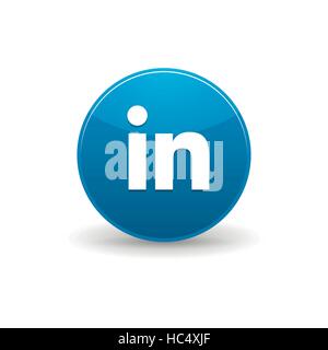 Linkedin icon, simple style Stock Vector
