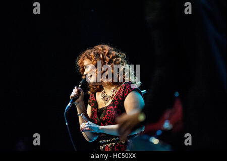 Lena Chamamyan Syrian singer of Armenian descent performs at the Zorlu center Istanbul Turkey Stock Photo