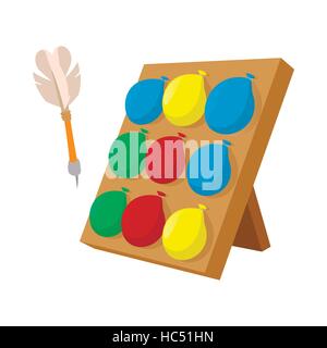 Balloons dart game cartoon icon Stock Vector