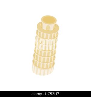 Pisa Tower icon in isometric 3d style Stock Vector