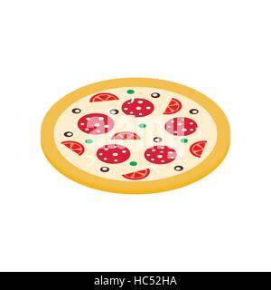 Pizza icon in isometric 3d style Stock Vector