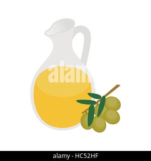 Bottle of olive oil icon in isometric 3d style Stock Vector