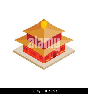Chinese temple icon, isometric 3d style Stock Vector