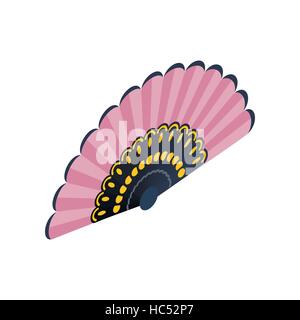 Spanish fan icon, isometric 3d style o Stock Vector