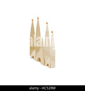 Roman Catholic church in Barcelona icon Stock Vector