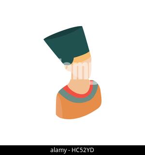 Head of Nefertiti icon, isometric 3d style Stock Vector