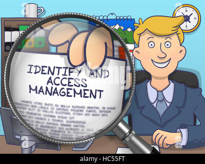 Identify and Access Management through Lens. Doodle Concept. Stock Photo