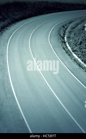 Curved and empty nature, travel and road transport Stock Photo