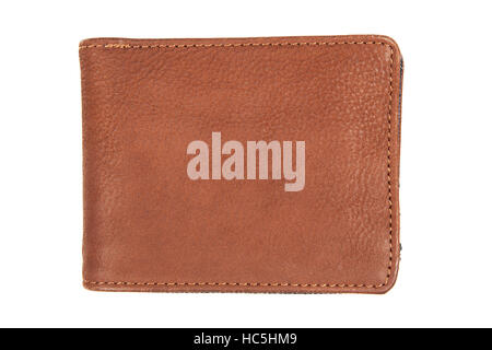 Brown leather wallet Stock Photo