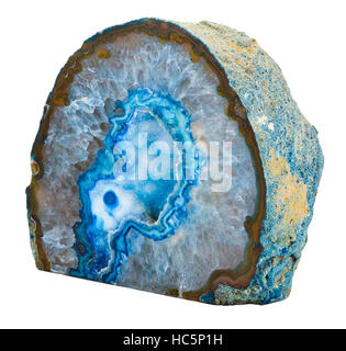 Polished cross-section of a large blue geode Stock Photo - Alamy
