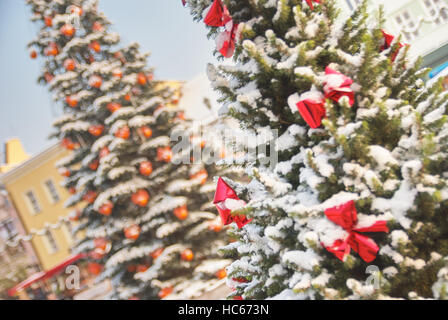 Christmas time elements and atmosphere in Rybnik, Poland Stock Photo