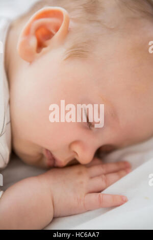 Close-up of baby boy sleeping Stock Photo