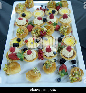 Tray of buffet food Stock Photo