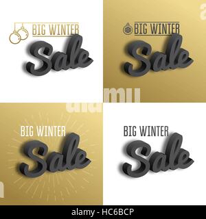 Winter Sale Vector Banner With Red Sale Text And Snow Stock Illustration -  Download Image Now - iStock