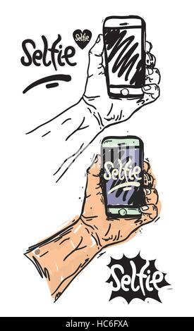 Taking a Selfie Photo Stock Vector