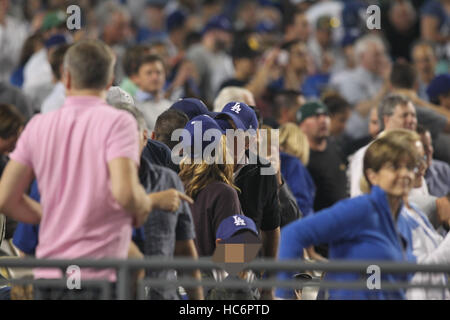 Celebrities at the Dodgers game. The Los Angeles Dodgers defeated the  Philadelphia Philles by the final score of 9-3 at Dodger Stadium in Los  Angeles Featuring: Kevin Costner, Christine Baumgartner, Hayes Costner