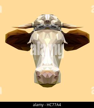 Cow low poly design. Triangle vector illustration Stock Vector