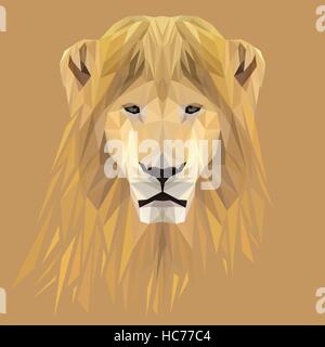 Lion low poly design. Triangle vector illustration Stock Vector