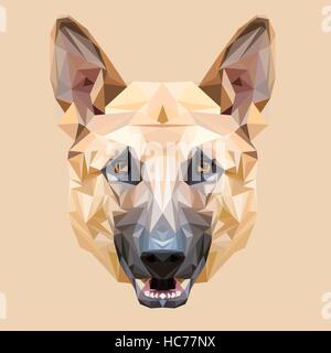 Shepherd dog low poly design. Triangle vector illustration Stock Vector
