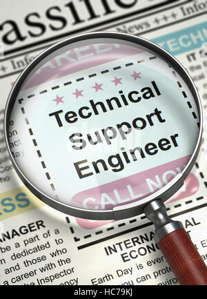 Now Hiring Technical Support Engineer. 3D. Stock Photo