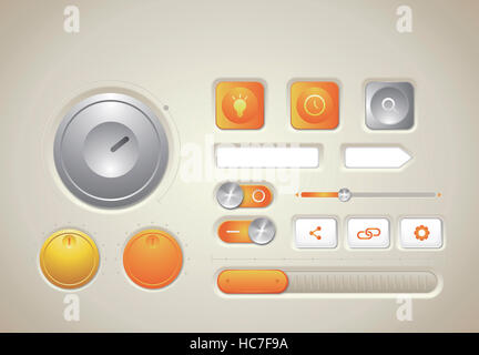 Set of buttons and dials for web elements Stock Photo - Alamy