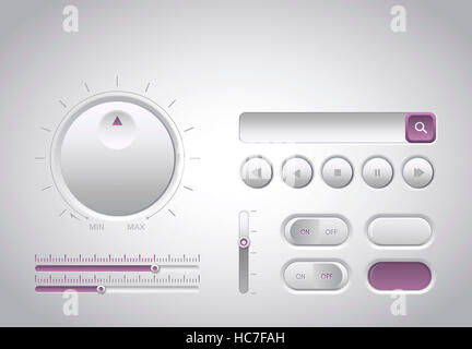 Set of control buttons and dials Stock Photo - Alamy