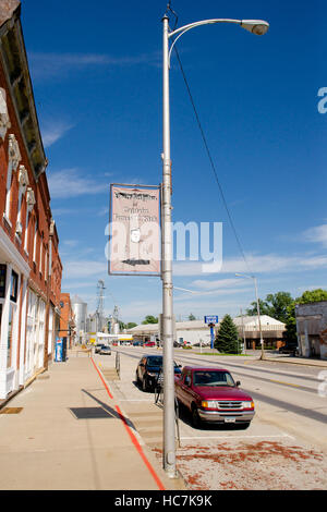 Future birthplace of Captain James T Kirk, West First Street, Riverside, Washington County, Iowa, USA. Stock Photo