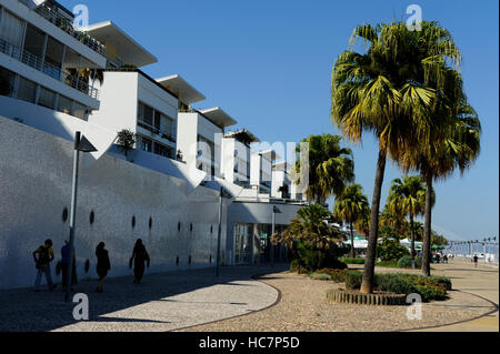 Cruise ship apartment building, Troufa Real architect, Passeio Neptuno, Parque das Nacoes, Nation's Park, Lisbon, Portugal Stock Photo