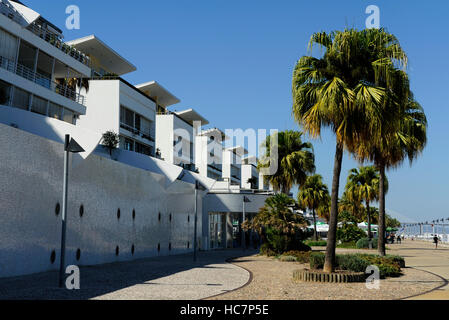 Cruise ship apartment building, Troufa Real architect, Passeio Neptuno, Parque das Nacoes, Nation's Park, Lisbon, Portugal Stock Photo