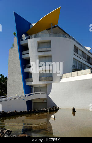 Cruise ship apartment building, Troufa Real architect, Passeio Neptuno, Parque das Nacoes, Nation's Park, Lisbon, Portugal Stock Photo