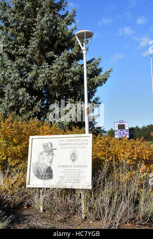 Perkins Football Stadium at University of Wisconsin - Whitewater, Whitewater, Wisconsin Stock Photo