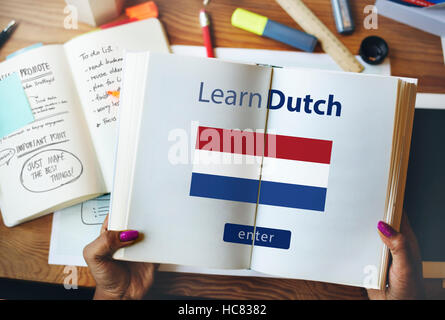 Learn Dutch Language Online Education Concept Stock Photo