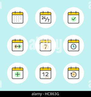 Calendar Vector Icons Set Stock Vector