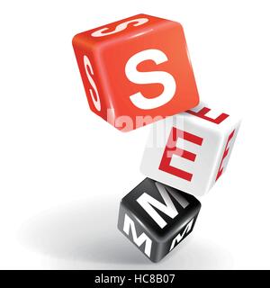 vector 3d dice with word SEM Search Engine Marketing on white background Stock Vector