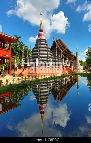 Chedi at Wat Phan Tao Temple in Chiang Mai, Thailand Stock Photo