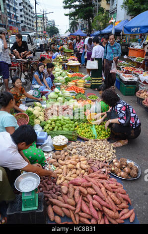 China town local fresh market in Yangon Stock Photo