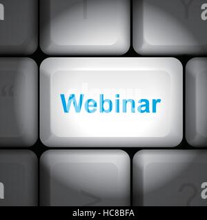 message on keyboard enter key, for webinar concepts Stock Vector